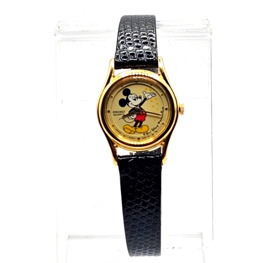 1980's Vintage Disney Mickey Mouse Seiko 2P20 1021 Stars Womens Wristwatch